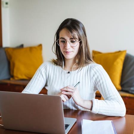 Student Hands Folded Holding Pen Studying