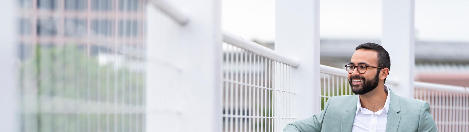 Financial advisor looking into distance